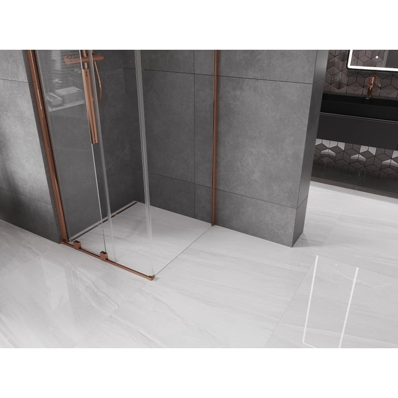 Mexen Velar sliding shower cabin 120 x 120 cm, transparent, pink gold - 871-120-120-01-60