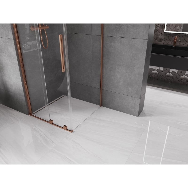 Mexen Velar sliding shower cabin 120 x 120 cm, transparent, pink gold - 871-120-120-01-60