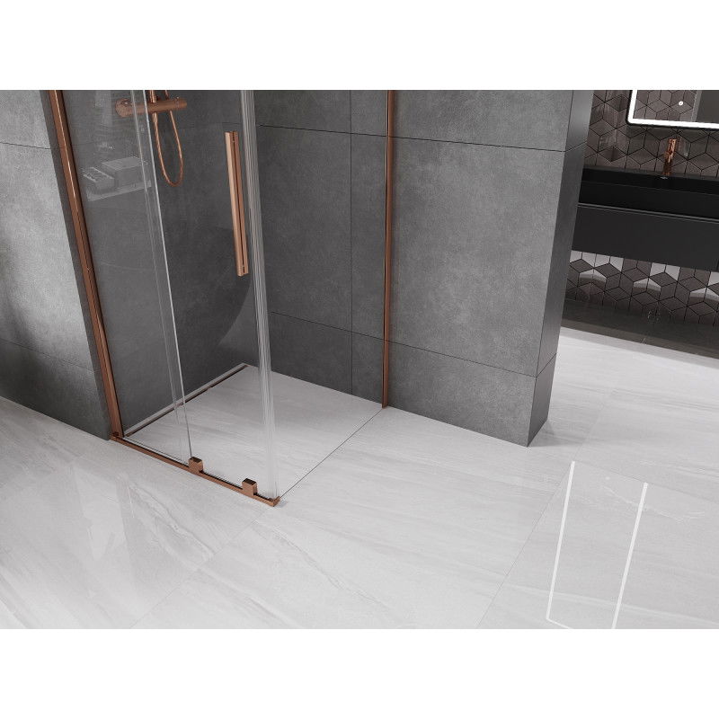 Mexen Velar sliding shower cabin 120 x 120 cm, transparent, rose gold - 871-120-120-01-60