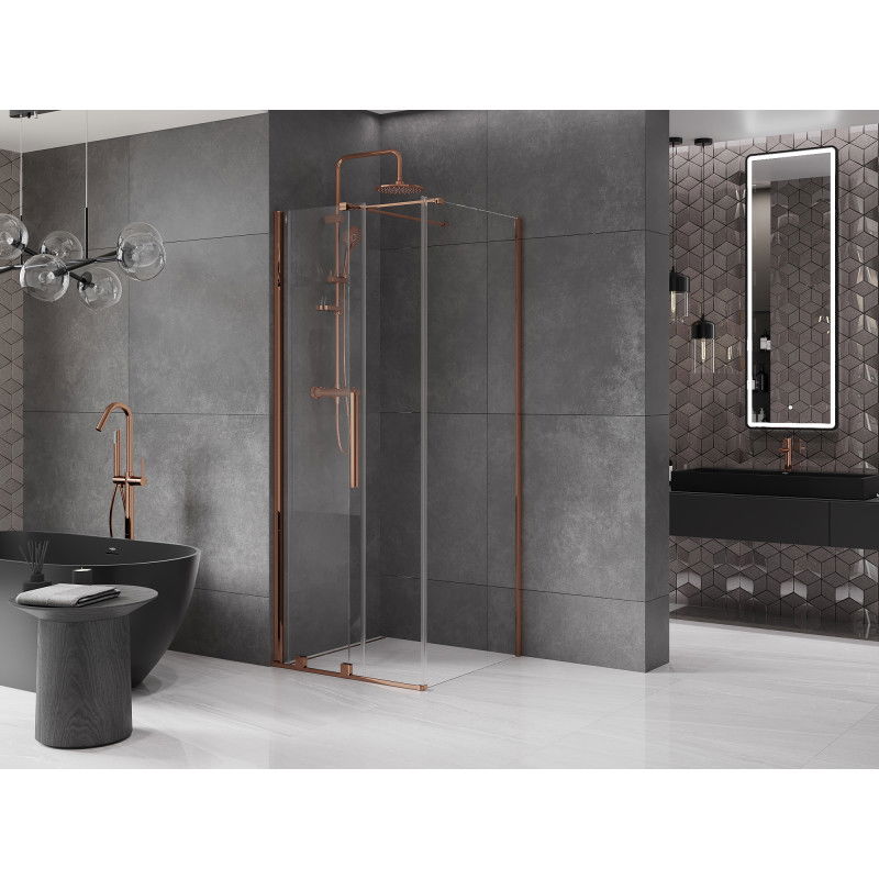 Mexen Velar sliding shower cabin 120 x 120 cm, transparent, rose gold - 871-120-120-01-60