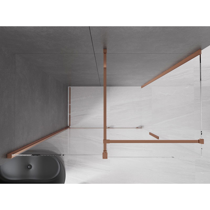 Mexen Velar sliding shower cabin 130 x 75 cm, transparent, rose gold - 871-130-075-01-60