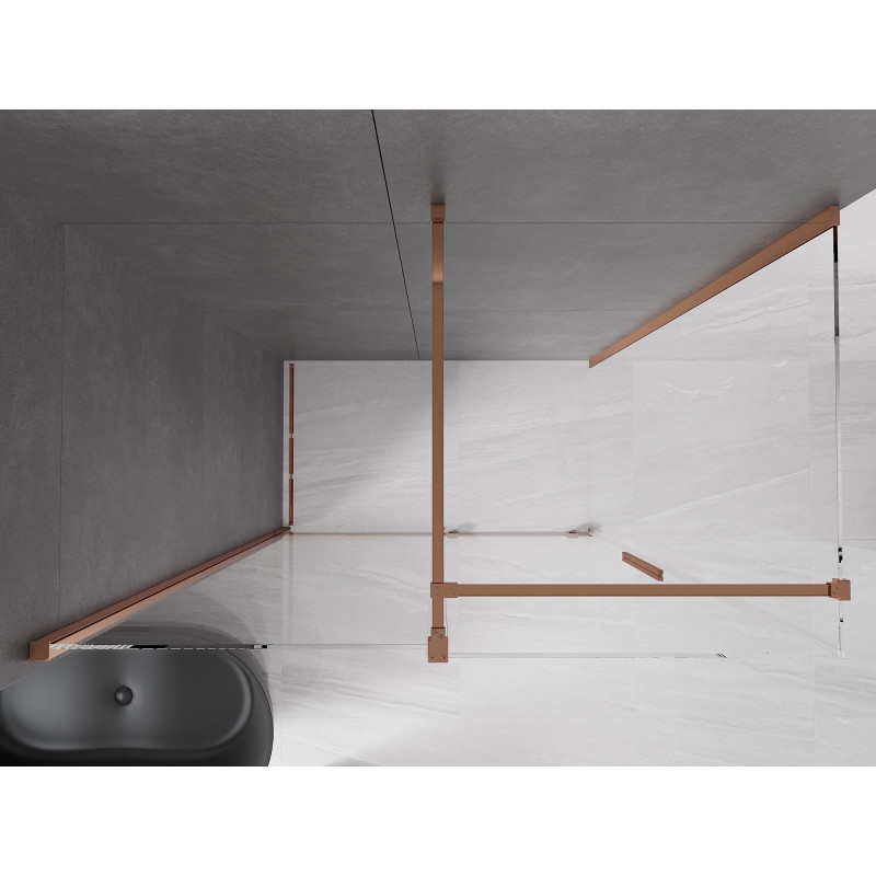 Mexen Velar sliding shower enclosure 140 x 70 cm, transparent, rose gold - 871-140-070-01-60