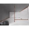 Mexen Velar sliding shower enclosure 140 x 70 cm, transparent, rose gold - 871-140-070-01-60