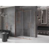 Mexen Velar sliding shower cabin 140 x 80 cm, transparent, pink gold - 871-140-080-01-60