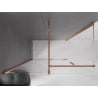 Mexen Velar sliding shower cabin 140 x 80 cm, transparent, pink gold - 871-140-080-01-60
