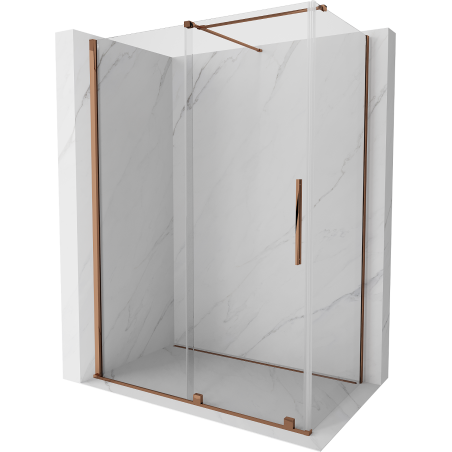 Mexen Velar sliding shower cabin 140 x 85 cm, transparent, rose gold - 871-140-085-01-60
