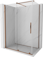 Mexen Velar extendable shower cubicle 150 x 70 cm, transparent, Rose gold - 871-150-070-01-60