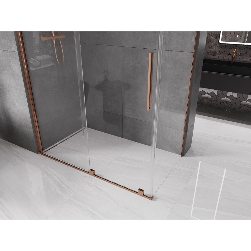 Mexen Velar sliding shower cabin 150 x 75 cm, transparent, rose gold - 871-150-075-01-60