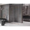 Mexen Velar sliding shower cabin 160 x 85 cm, transparent, pink gold - 871-160-085-01-60