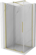 Mexen Velar sliding shower enclosure 90 x 85 cm, transparent, brushed gold - 871-090-085-01-55
