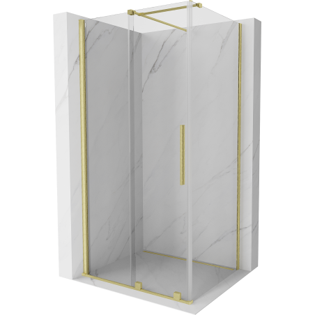 Mexen Velar sliding shower cabin 90 x 110 cm, transparent, brushed gold - 871-090-110-01-55