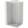 Mexen Velar sliding shower cabin 100 x 70 cm, transparent, brushed gold - 871-100-070-01-55