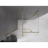 Mexen Velar sliding shower cabin 100 x 75 cm, transparent, brushed gold - 871-100-075-01-55