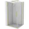 Mexen Velar extendable shower cubicle 100 x 80 cm, transparent, brushed gold - 871-100-080-01-55