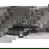Mexen Velar extendable shower cubicle 100 x 80 cm, transparent, brushed gold - 871-100-080-01-55