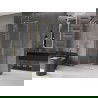 Mexen Velar extendable shower cubicle 100 x 80 cm, transparent, brushed gold - 871-100-080-01-55