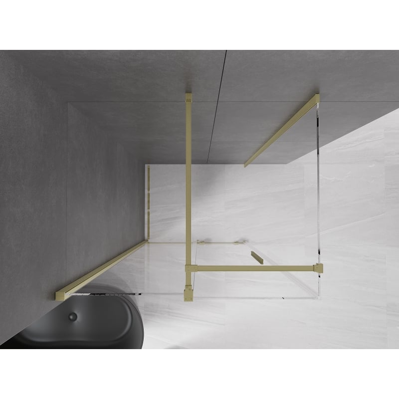 Mexen Velar sliding shower enclosure 110 x 70 cm, transparent, brushed gold - 871-110-070-01-55