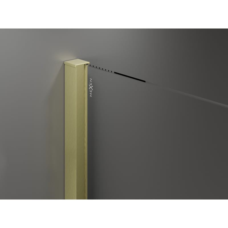 Mexen Velar sliding shower cabin 110 x 120 cm, transparent, brushed gold - 871-110-120-01-55