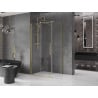 Mexen Velar extendable shower cubicle 120 x 85 cm, transparent, brushed gold - 871-120-085-01-55