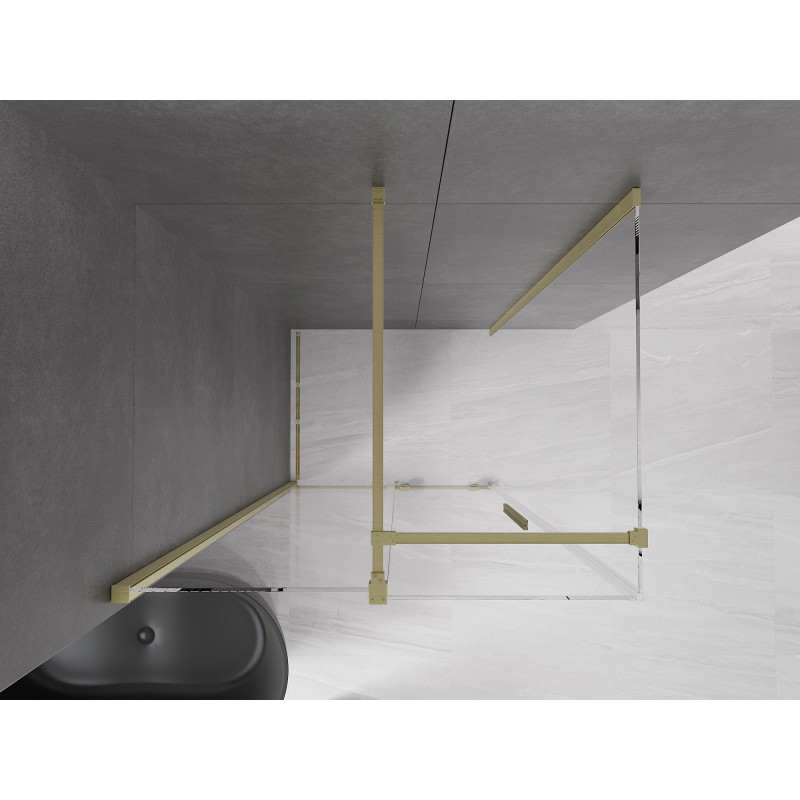 Mexen Velar sliding shower cabin 120 x 85 cm, transparent, gold brushed - 871-120-085-01-55