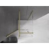 Mexen Velar sliding shower cabin 90 x 90 cm, transparent, brushed gold - 871-090-090-01-55