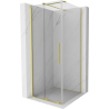Mexen Velar extendable shower cubicle 120 x 120 cm, transparent, brushed gold - 871-120-120-01-55