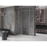 Mexen Velar sliding shower enclosure 130 x 75 cm, transparent, brushed gold - 871-130-075-01-55