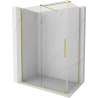 Mexen Velar extendable shower cubicle 140 x 70 cm, transparent, brushed gold - 871-140-070-01-55