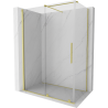 Mexen Velar sliding shower enclosure 140 x 70 cm, transparent, brushed gold - 871-140-070-01-55