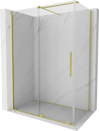Mexen Velar sliding shower cabin 160 x 70 cm, transparent, brushed gold - 871-160-070-01-55