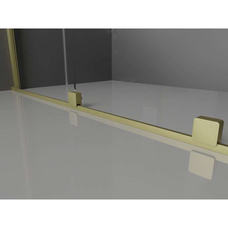 Mexen Velar sliding shower cabin 160 x 80 cm, transparent, brushed gold - 871-160-080-01-55