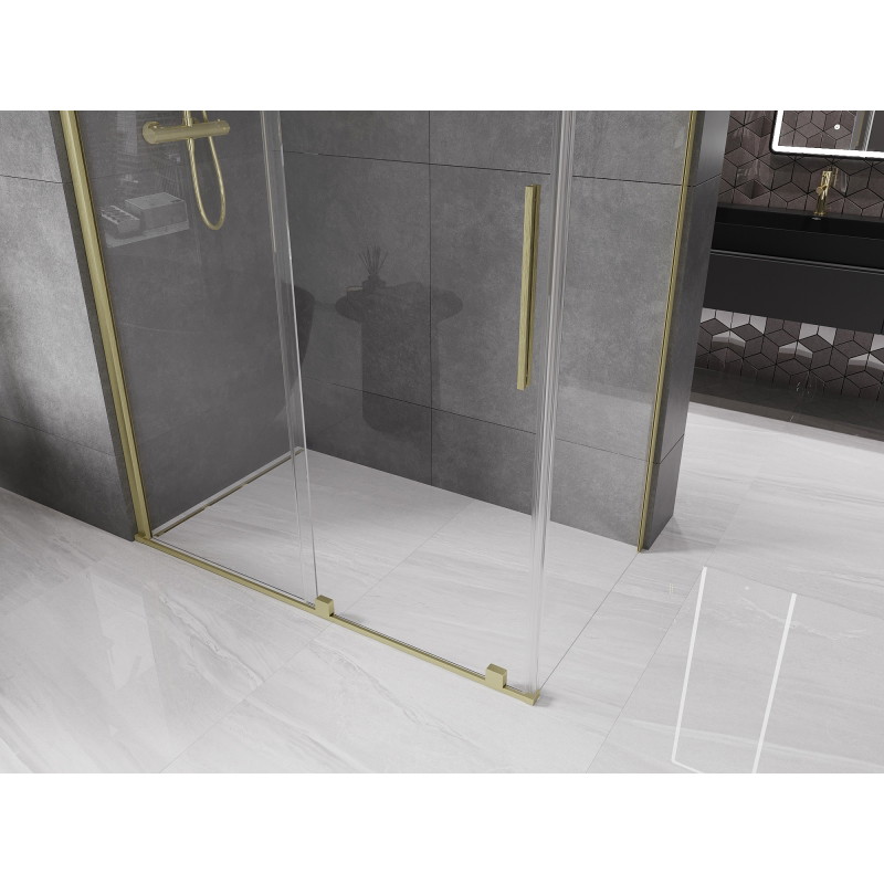 Mexen Velar sliding shower cabin 160 x 90 cm, transparent, gold brushed - 871-160-090-01-55