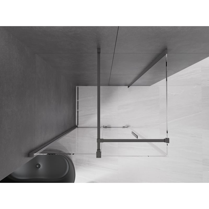 Mexen Velar sliding shower cabin 90 x 70 cm, transparent, gun gray brushed - 871-090-070-01-66