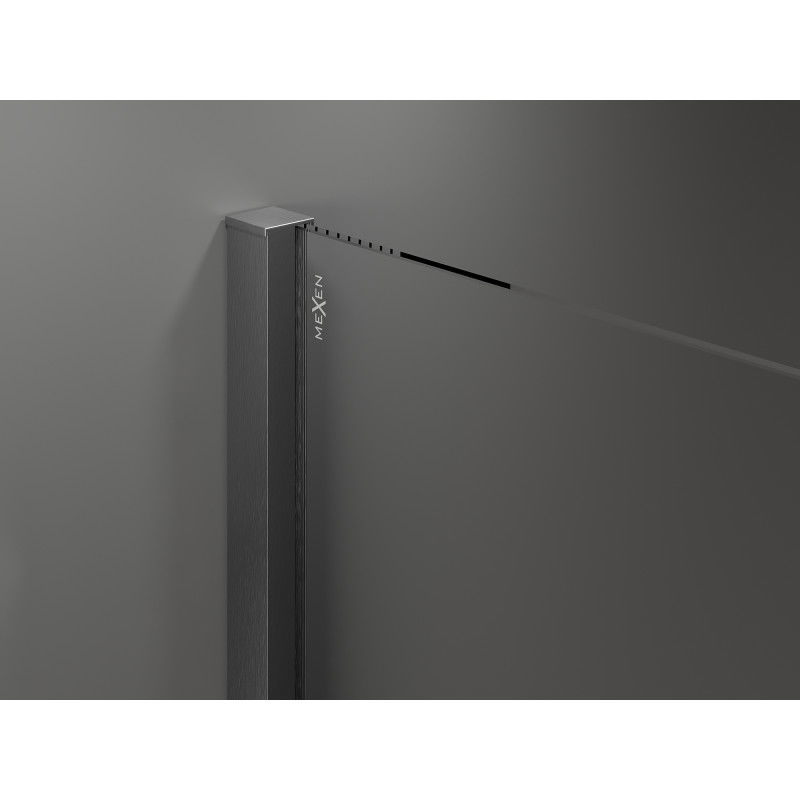 Mexen Velar sliding shower cabin 90 x 80 cm, transparent, brushed gun gray - 871-090-080-01-66