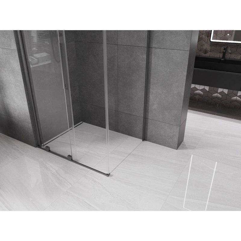 Mexen Velar sliding shower enclosure 100 x 85 cm, transparent, brushed gun gray - 871-100-085-01-66