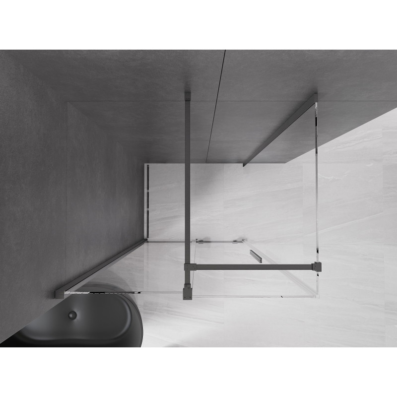 Mexen Velar sliding shower enclosure 110 x 70 cm, transparent, gun gray brushed - 871-110-070-01-66