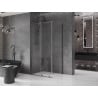 Mexen Velar sliding shower cabin 110 x 80 cm, transparent, brushed gun gray - 871-110-080-01-66