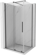 Mexen Velar extendable shower cubicle 120 x 90 cm, transparent, brushed gun gray - 871-120-090-01-66