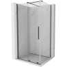 Mexen Velar extendable shower cubicle 140 x 90 cm, transparent, brushed gun gray - 871-140-090-01-66