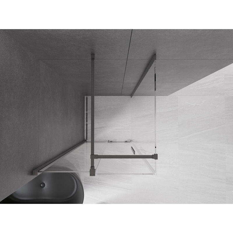 Mexen Velar sliding shower cabin 90 x 90 cm, transparent, brushed gun gray - 871-090-090-01-66
