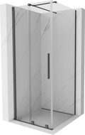 Mexen Velar extendable shower cubicle 110 x 110 cm, transparent, brushed gun gray - 871-110-110-01-66