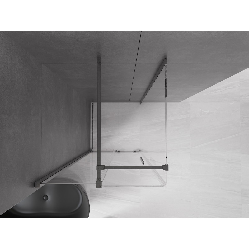 Mexen Velar sliding shower cabin 120 x 120 cm, transparent, brushed gun gray - 871-120-120-01-66