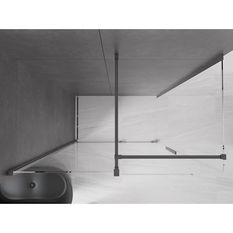 Mexen Velar sliding shower cabin 140 x 70 cm, transparent, gun gray brushed - 871-140-070-01-66
