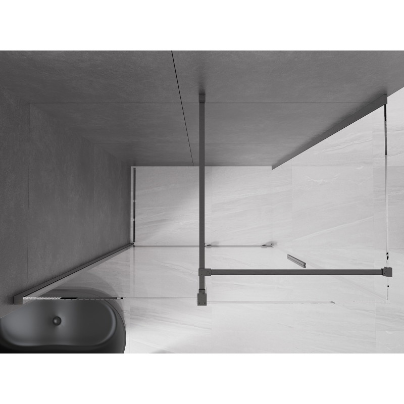 Mexen Velar sliding shower cabin 160 x 75 cm, transparent, brushed gun gray - 871-160-075-01-66