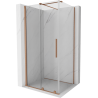 Mexen Velar extendable shower cubicle 90 x 70 cm, transparent, brushed copper - 871-090-070-01-65