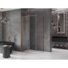 Mexen Velar sliding shower enclosure 90 x 85 cm, transparent, brushed copper - 871-090-085-01-65