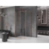 Mexen Velar sliding shower cabin 90 x 100 cm, transparent, brushed copper - 871-090-100-01-65