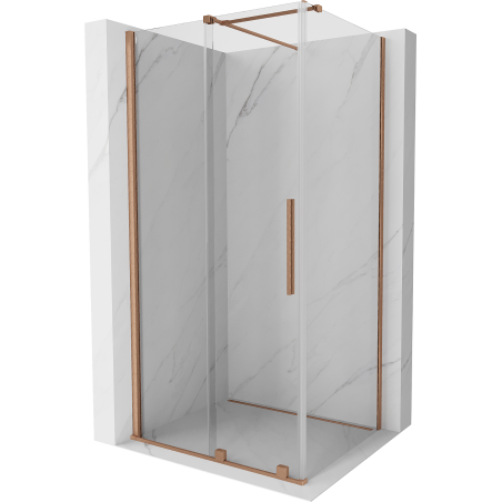 Mexen Velar sliding shower enclosure 90 x 120 cm, transparent, brushed copper - 871-090-120-01-65