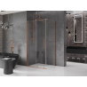 Mexen Velar 100 x 85 cm Sliding Shower Enclosure, Transparent, Brushed Copper - 871-100-085-01-65