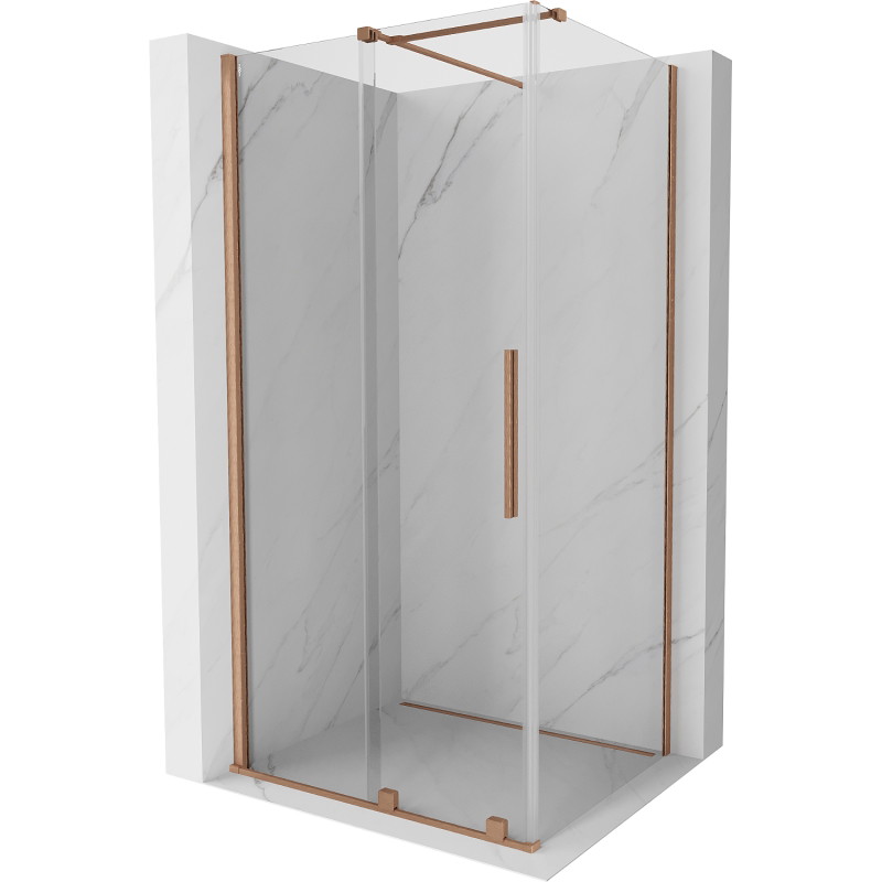 Mexen Velar sliding shower cabin 110 x 75 cm, transparent, brushed copper - 871-110-075-01-65